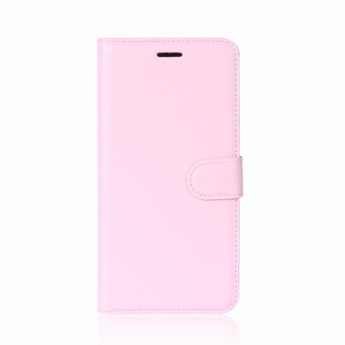 UTGATT1 - Litchi Plånboksfodral till iPhone XS / X - Rosa