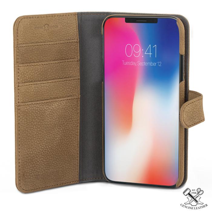 UTGATT5 - Champion Wallet Läder iPhone X - Coffee