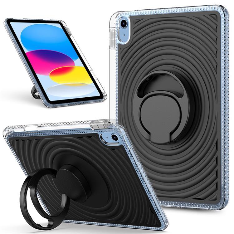 iPad (2025) / 10.9 (2022) Skal Kickstand Wave Pattern - Svart | 2353 | AlltMobil