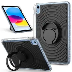 A-One Brand - iPad (2025) / 10.9 (2022) Skal Kickstand Wave Pattern - Svart