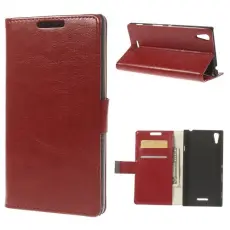 OEM - Pl&aring;nboksfodral till Sony Xperia T3 (R&ouml;d)