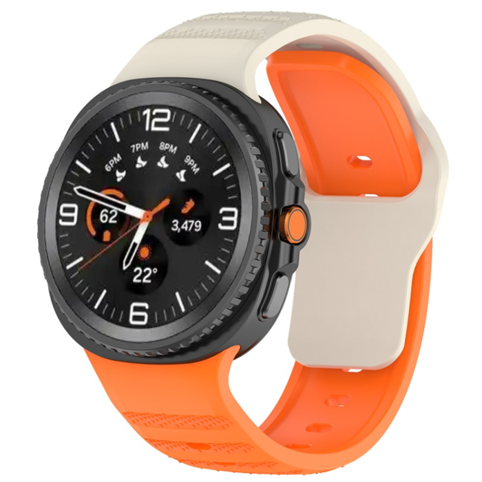 A-One Brand - Galaxy Watch 8/8 Classic (40/44/46mm) Armband Dot Pattern - Starlight/Orange