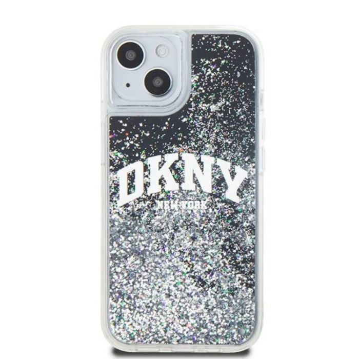 DKNY - DKNY iPhone 15/14 Plus Mobilskal Liquid Glitter Big Logo - Svart