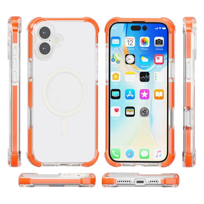 A-One Brand - iPhone 17 Mobilskal MagSafe Förstärkta Hörn Acrylic - Orange