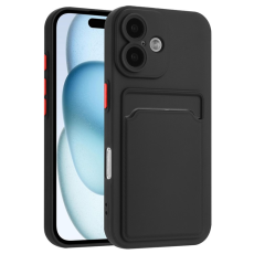 A-One Brand - iPhone 16 Plus Mobilskal Korthållare TPU - Svart