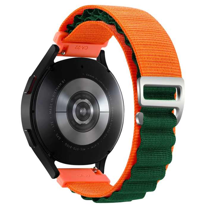 KALEBOL - Kalebol Galaxy Watch 6/6 Classic Armband Nylon - Grön/Orange