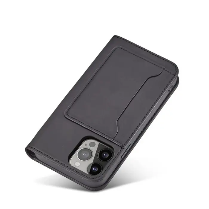 OEM - iPhone 12 Pro Max Plånboksfodral Magnet Stand - Svart