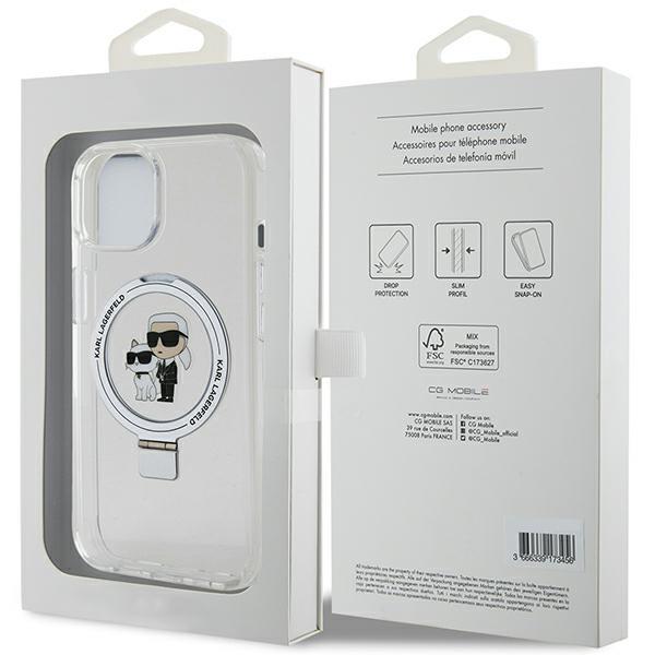 Karl Lagerfeld Mobilskal till iPhone 15 Plus MagSafe Ring Stand Choupette