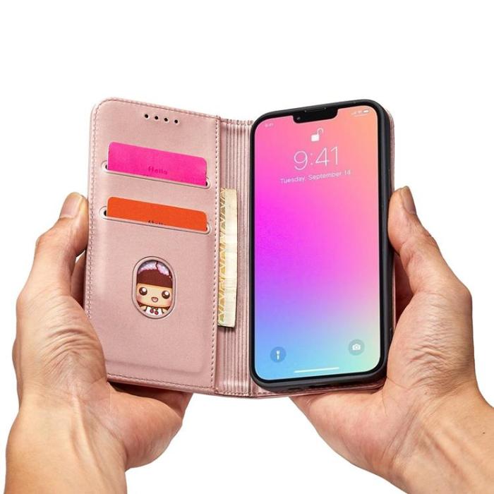 OEM - iPhone 13 Pro Max Plånboksfodral Magnet Stand - Rosa