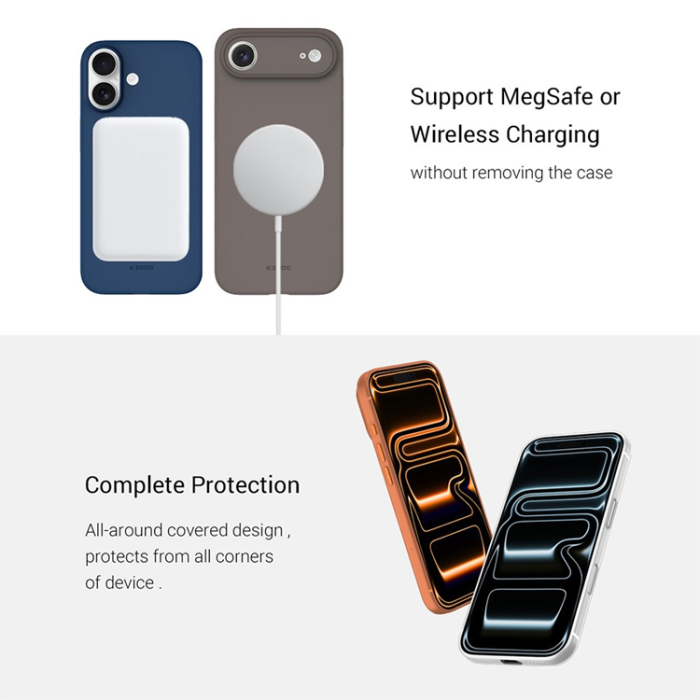 KZDOO - KZDOO iPhone 17 Pro Mobilskal Frosted Air Skin - Orange