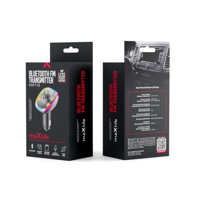 Maxlife - Maxlife FM-Sändare Bluetooth MXFT-03 - Svart