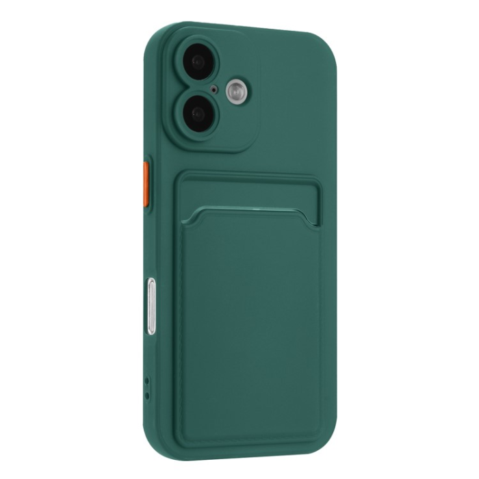 A-One Brand - iPhone 16 Plus Mobilskal Korthållare TPU - Midnattsgrön