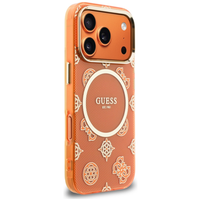 Guess - Guess Mobilskal För iPhone 17 Pro Max MagSafe IML Peony Dot - Orange