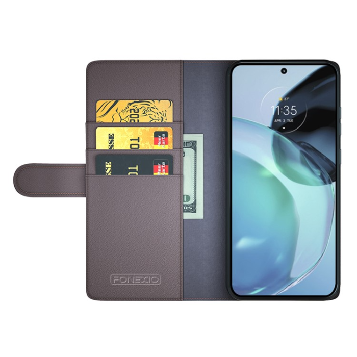 OEM - Google Pixel 7A Plånboksfodral Äkta läder Cow - Brun