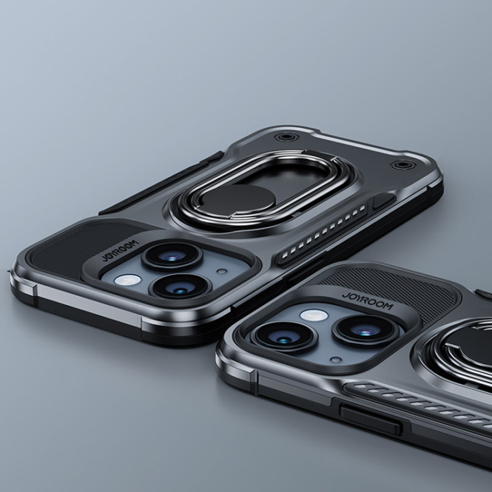 Joyroom - Joyroom iPhone 14 Plus Skal Ringhållare Dual Hinge - Svart
