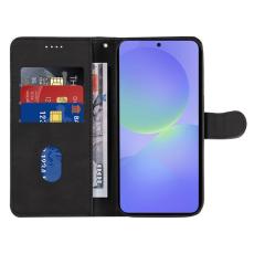 OEM - Samsung Galaxy A37 Pl&aring;nboksfodral Konstl&auml;der St&auml;llfunktion - Svart