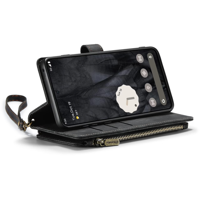 Caseme - Caseme Google Pixel 8 Pro Plånboksfodral Zipper - Svart