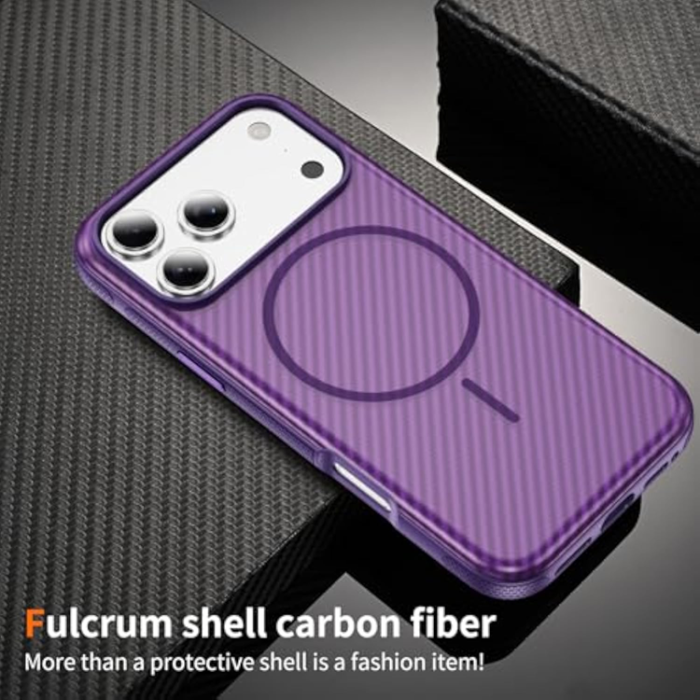A-One Brand - iPhone 17 Pro Mobilskal MagSafe Carbon Fiber Anti-Slip