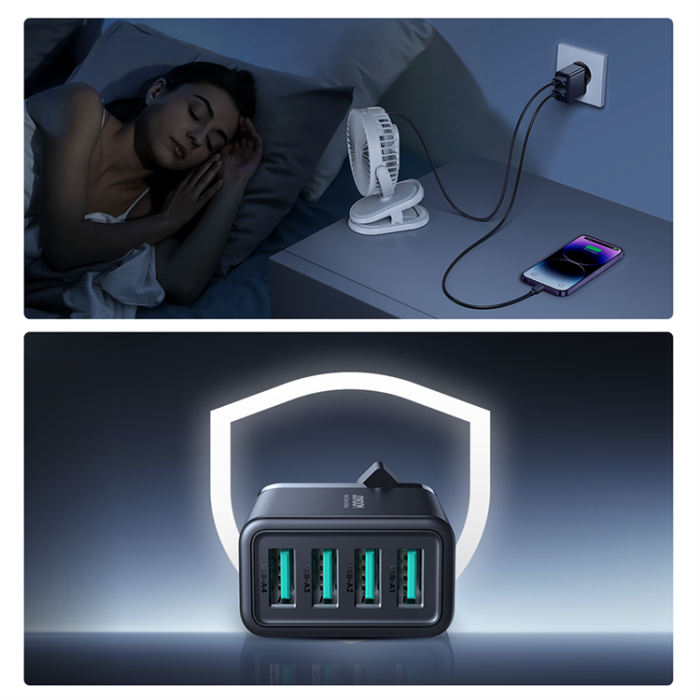 Joyroom - Joyroom Väggladdare 4xUSB-A 24W 4.8A - Svart