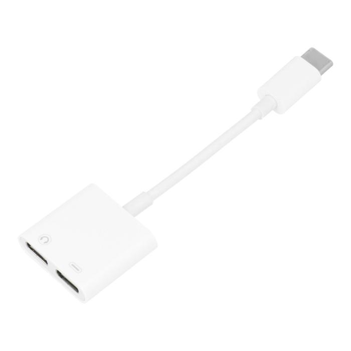 Forcell - Adaptor HF/audio + charging USB-C to USB-C Vit BOX