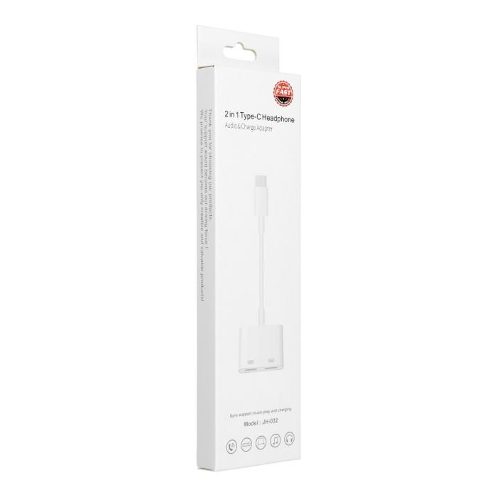 Forcell - Adaptor HF/audio + charging USB-C to USB-C Vit BOX