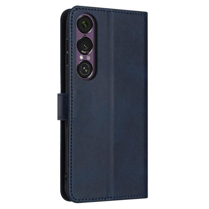 A-One Brand - Sony Xperia 1 VII Plånboksfodral Calf Texture Med Rem - Sapphire