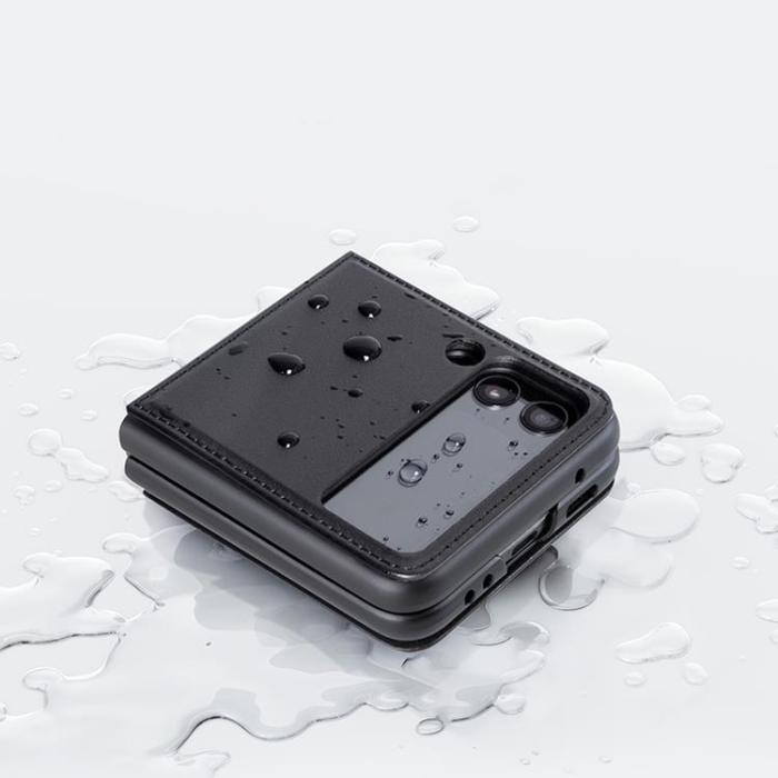 Nillkin - Nillkin Galaxy Z Flip 3 Skal Qin Läder Hölster - Svart