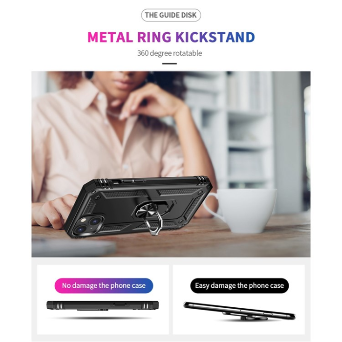 A-One Brand - iPhone 15 Mobilskal med Kickstand - Svart
