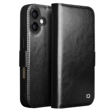 QIALINO - QIALINO iPhone 17 Plånboksfodral Äkta Läder - Svart
