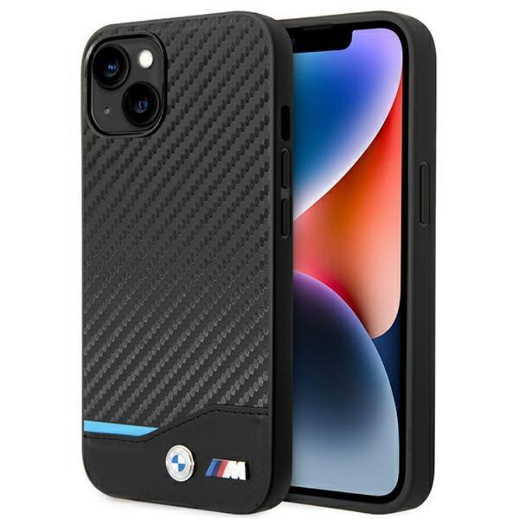 BMW iPhone 14 Plus Skal Läder Carbon - Svart | 2353 | AlltMobil