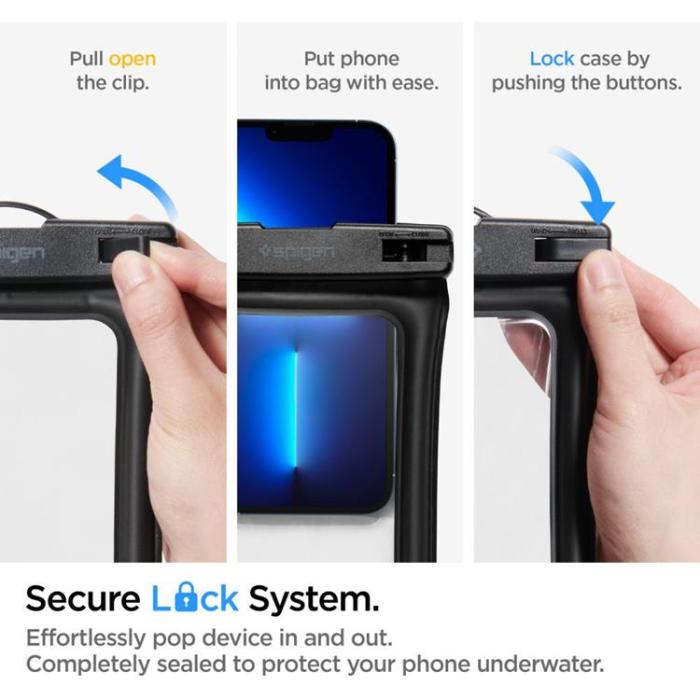 Spigen - Spigen 2-Pack Universala Vattentät Mobilväskor A610 - Svart