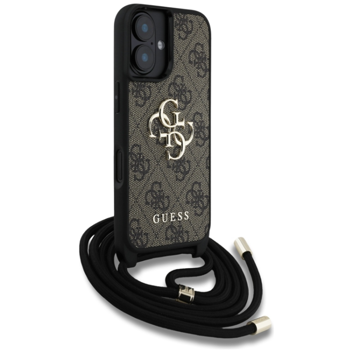 Guess - Guess iPhone 16 Plus Mobilskal Crossbody Big Logo - Brun