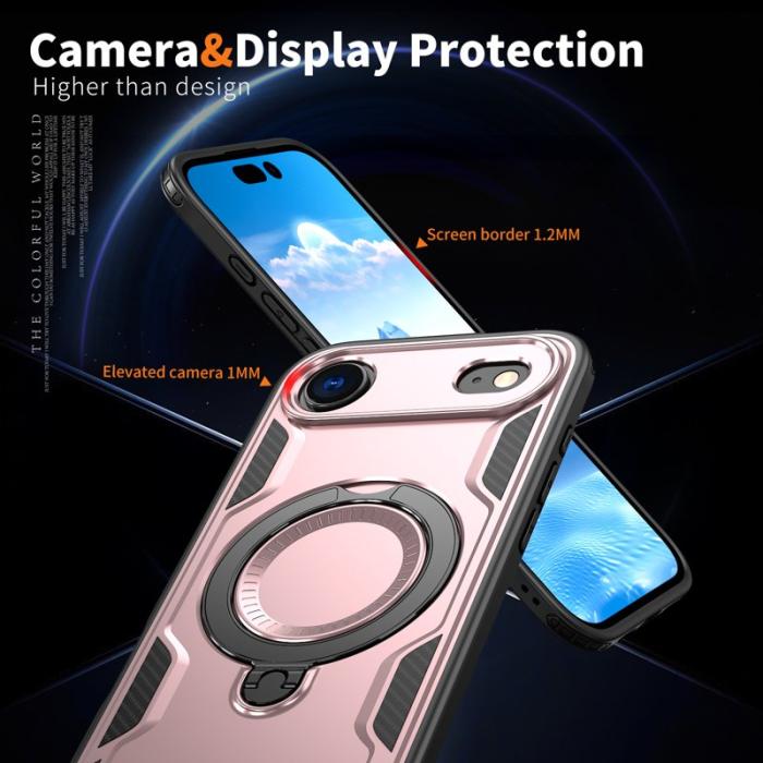 N/A - Mobilskal till iPhone Air PC TPU Militärt Skydd Kickstand - Roséguld