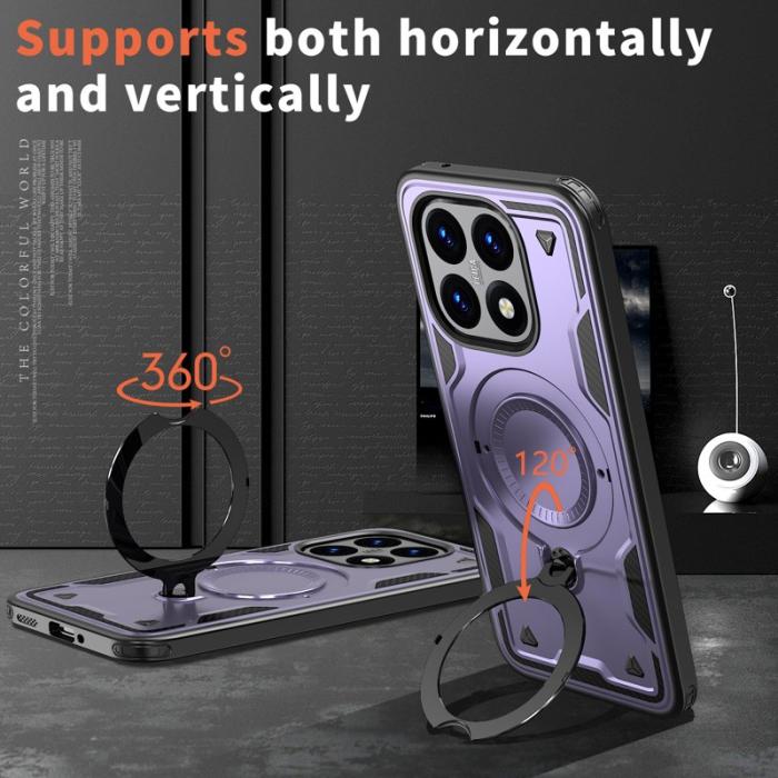 N/A - Mobilskal till Xiaomi 15T Militärt Skydd PC + TPU Ställ - Lila