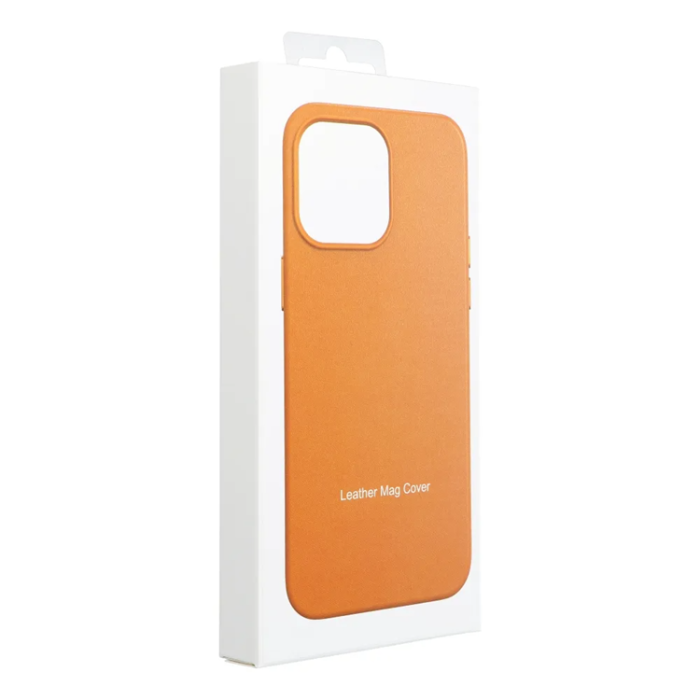 OEM - iPhone 15 Pro Max Mobilskal Magsafe Läder - Orange