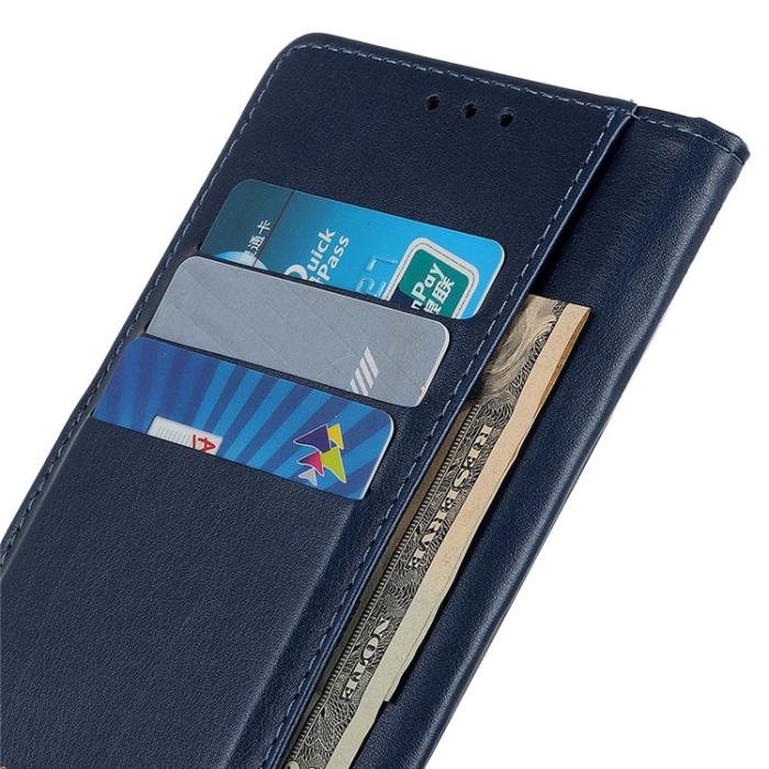 KHAZNEH - KHAZNEH Galaxy S23 Plus Plånboksfodral Stand Flip PU Läder - Blå