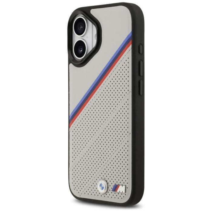 BMW - BMW iPhone 17 Mobilskal MagSafe M Tricolor Metal Logo - Grå