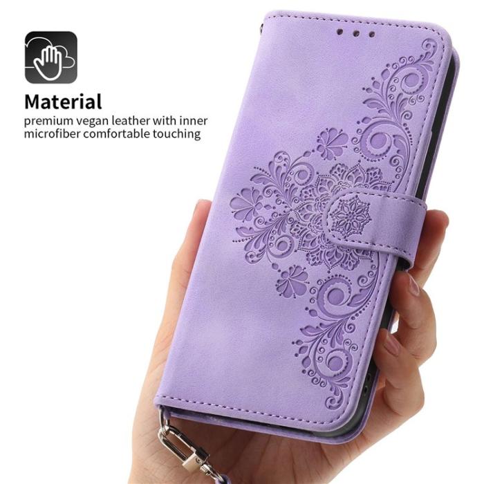 UTGATT1 - Google Pixel 7 Pro Plånboksfodral Imprinted Flower - Lila