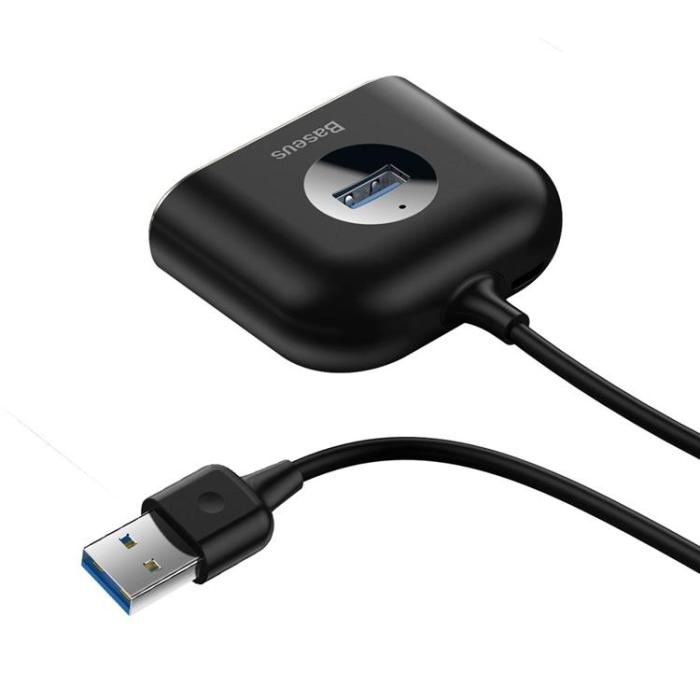 BASEUS - Baseus Square round 4 in 1 USB HUB Adapter - Svart