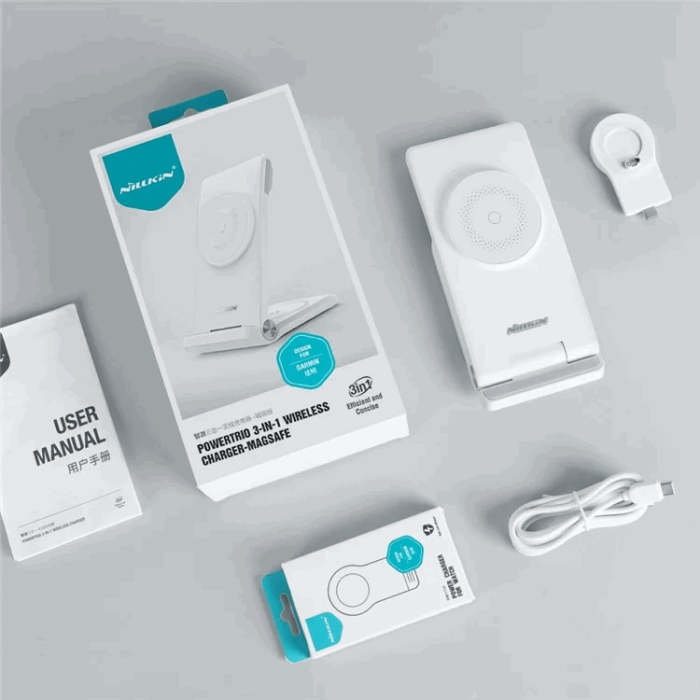 Nillkin - 3-in-1 Trådlös Laddare Samsung Galaxy - Buds - Watch - Vit