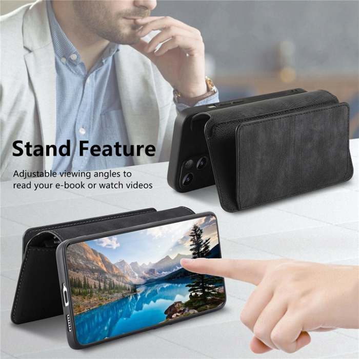 CASENEO - Caseneo Plånboksfodral För Galaxy S26 Magnetic Läder - Svart