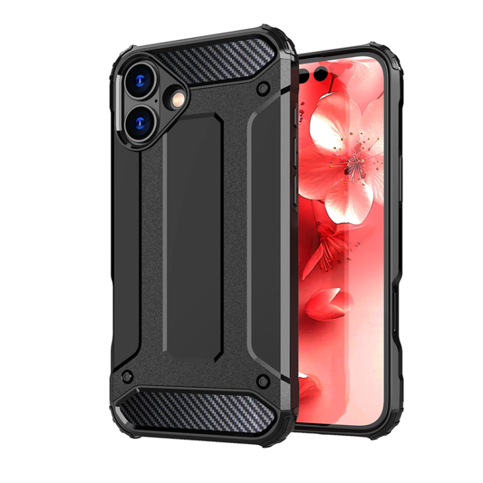 OEM - iPhone 16 Mobilskal Hybrid Armor - Svart