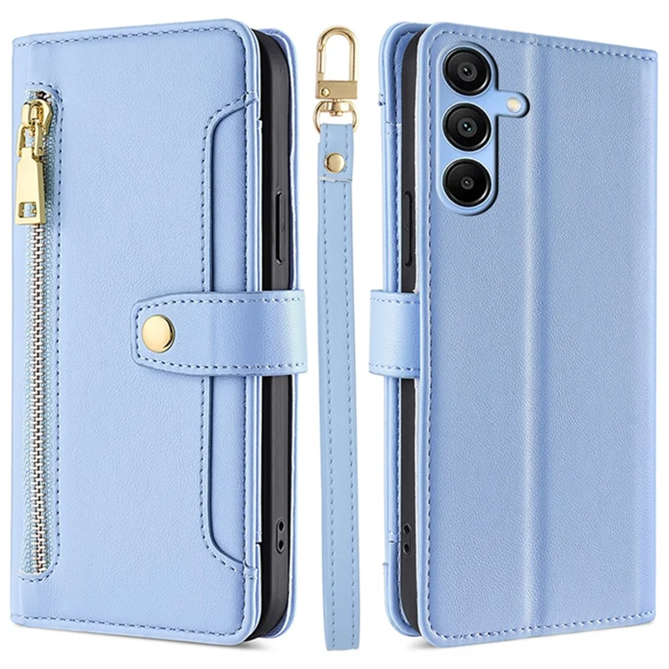 Galaxy A15 5G Konstläder Plånboksfodral med 2 Rem - Blå (Blå) | 2353 | AlltMobil
