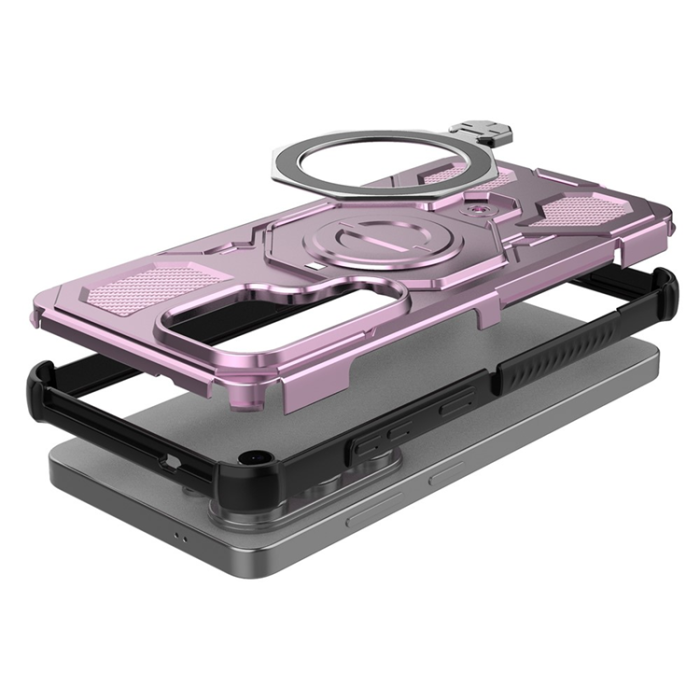 A-One Brand - Galaxy S26 Ultra Mobilskal Rotating Metal Kickstand - Rosa