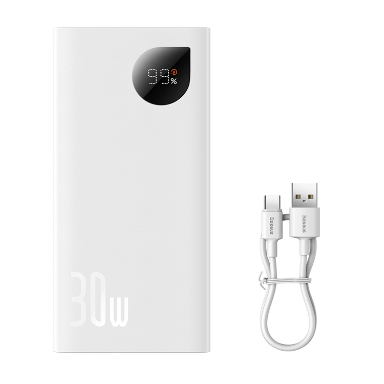 Baseus Powerbank 10000mAh 30W Adaman2 - Vit | 505295 | AlltMobil
