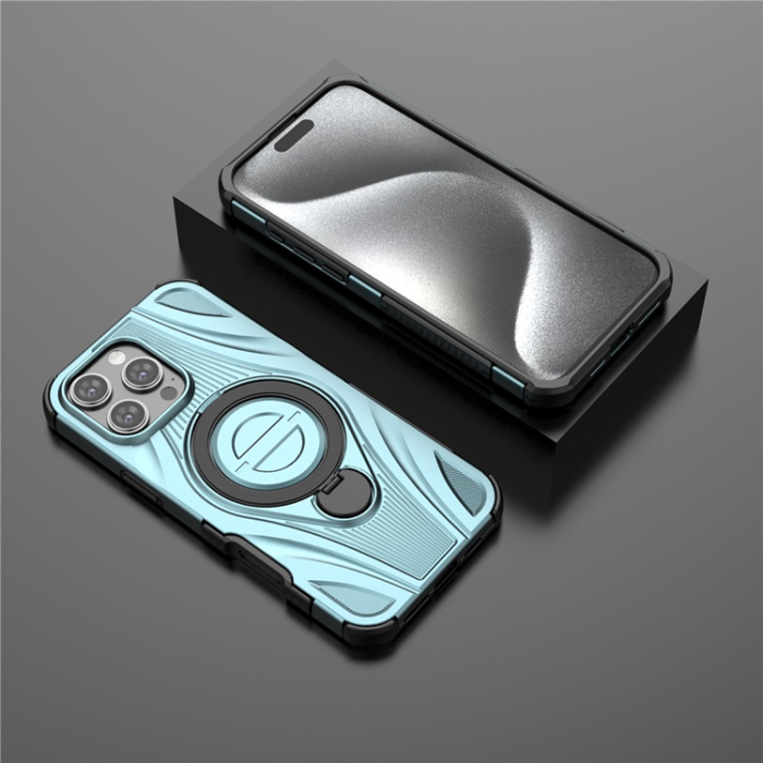 A-One Brand - iPhone 16 Pro Max Mobilskal MagSafe Magnetic Kickstand - Baby Blå