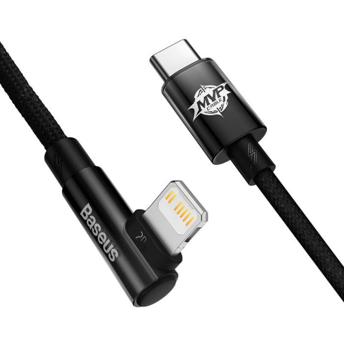 BASEUS - Baseus Elbow USB-C till Lightning kabel 20W 2m - Svart