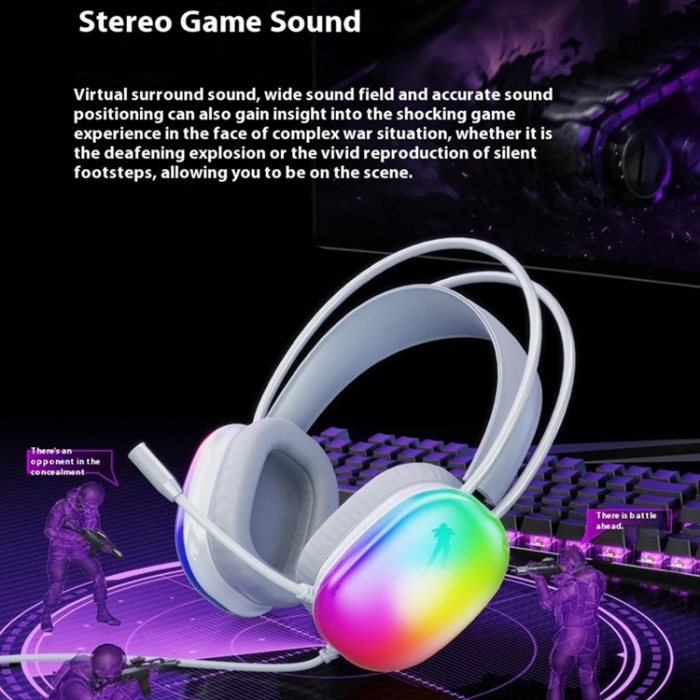 A-One Brand - LECOO Over-Ear Gaming Trådbundna Hörlurar LED-ljus USB 7.1 HT409