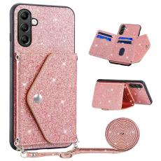 OEM - Mobilfodral f&ouml;r Samsung Galaxy S26 Kortfack Kickstand Konstl&auml;der - Rosa