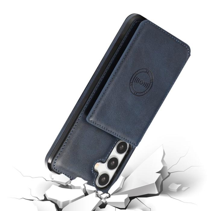 OEM - Mobilfodral för Samsung Galaxy S26 Kortfack Kickstand Konstläder + TPU - Blå